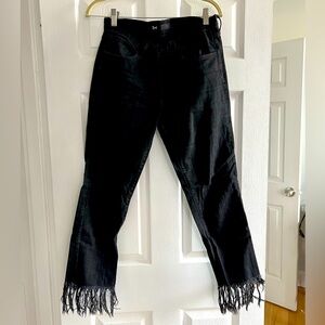 3x1 Black Fringe Jeans, size 26